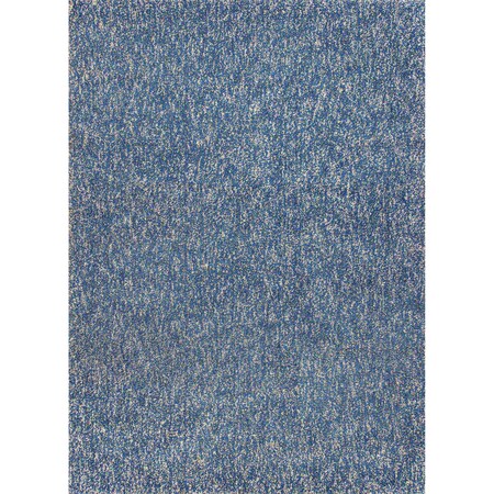 Homeroots 5 x 7 ft. Polyester Indigo & Ivory Heather Area Rug 352651